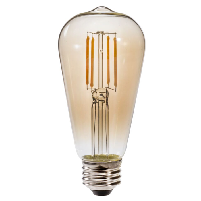 Topaz LS19/5/822/ANTQ-61 LED ST19 Vintage Amber Filament Medium E26 Base 5.5W 400Lm 2200K 120V 85 CRI Dimmable 40W Equivalent (T79308)