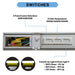 Topaz LSA4P-50PCS-EM-WH 4 Foot Architectural LED Linear Strip Power/CCT Selectable 30W/40W/50W 3500K/4000K/5000K 120-277V 0-10V Dimming Emergency Backup White (T77051)