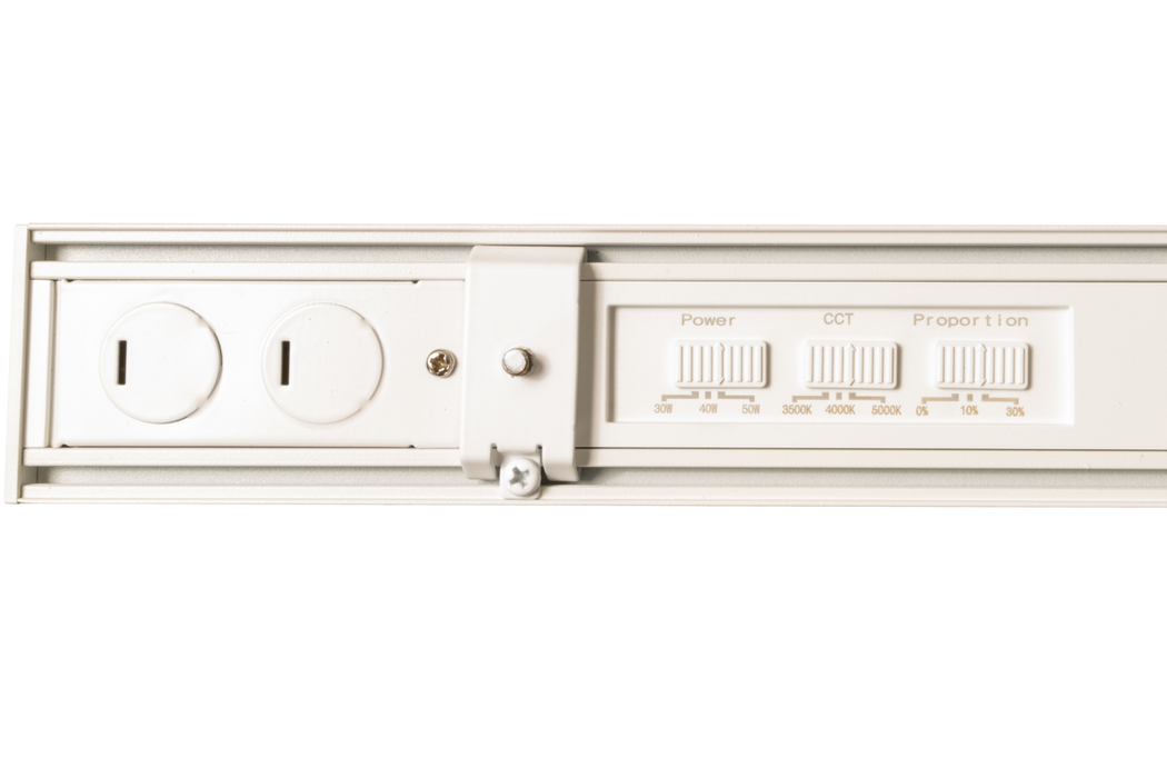 Topaz LSA4P-50PCS-EM-WH 4 Foot Architectural LED Linear Strip Power/CCT Selectable 30W/40W/50W 3500K/4000K/5000K 120-277V 0-10V Dimming Emergency Backup White (T77051)