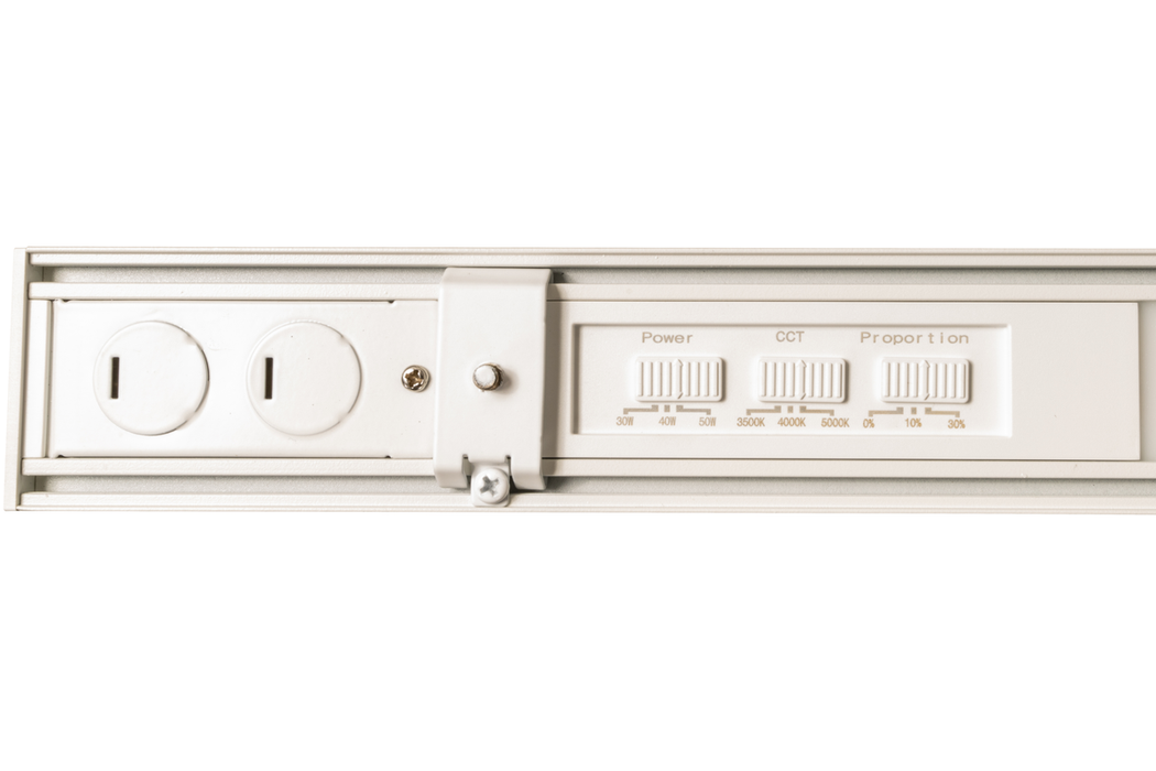 Topaz LSA4P-50PCS-WH 4 Foot Architectural LED Linear Strip Power/CCT Selectable 30W/40W/50W 3500K/4000K/5000K 120-277V 80 CRI 0-10V Dimming Up-Down Light White (T77050)