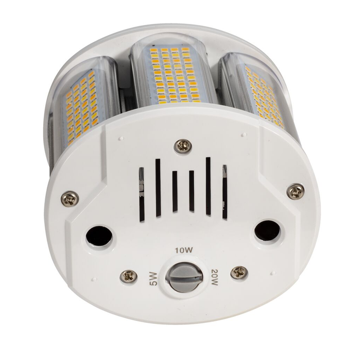 Topaz LWP-20WPCTS-E26 LED Wall Pack/Area Lamp E26 Base Wattage/CCT 5W/10W/20W Selectable 3000K/4000K/5000K 85 CRI 180 Degree Beam Angle Non-Dimmable 120-277V (T73511)