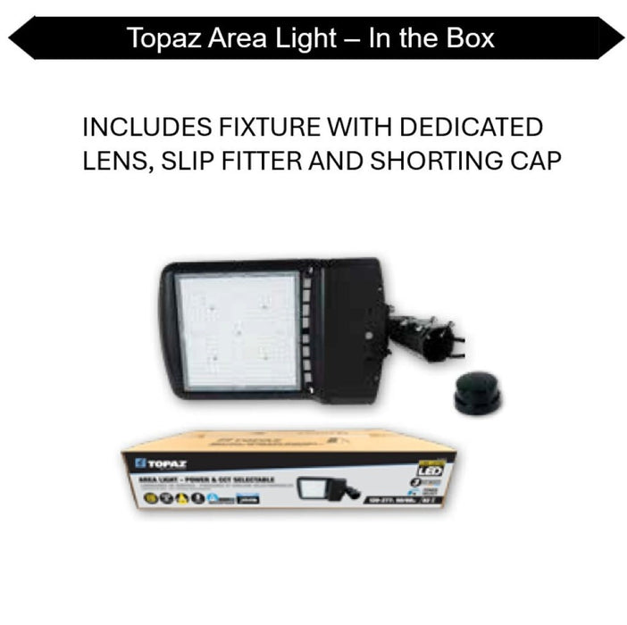 Topaz ARL-300PCS-T3 Area Light Power/CCT Selectable 200W/250W/300W 3000K/4000K/5000K Type 3 120-277V 0-10V Dimming Bronze (T73978)