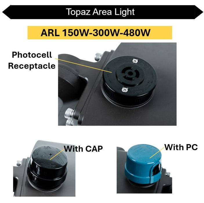 Topaz ARL-150PCS-T5 Area Light Power/CCT Selectable 70W/100W/150W 3000K/4000K/5000K Type 5 120-277V 0-10V Dimming Bronze (T73976)