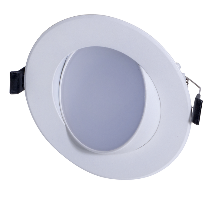 Topaz RDL/4GIM/9/5CTS-46 4 Inch LED Slim Fit Recessed Downlight Gimbal 9W 580Lm CCT Selectable 2700K/3000K/3500K/4000K/5000K 90 CRI Dimmable White 50W Equivalent IC (T70888)