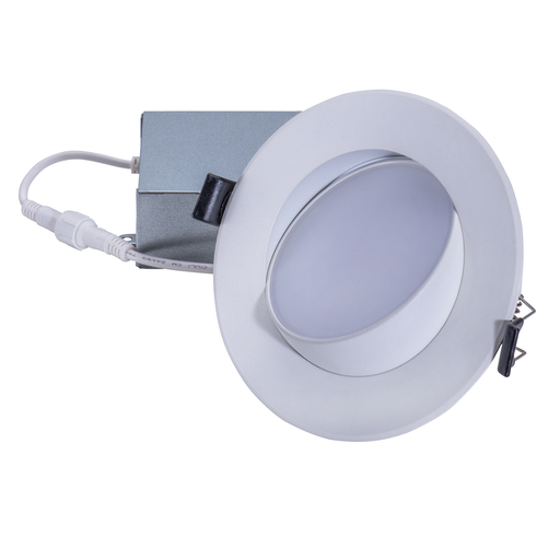 Topaz RDL/4GIM/9/5CTS-46 4 Inch LED Slim Fit Recessed Downlight Gimbal 9W 580Lm CCT Selectable 2700K/3000K/3500K/4000K/5000K 90 CRI Dimmable White 50W Equivalent IC (T70888)