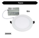 Topaz RDL/63RND/12HL/WH 6 Inch LED Canless Slim Downlight 12W 960Lm 3000K 90 CRI Dimmable 120V White 100W Equivalent (T70908)