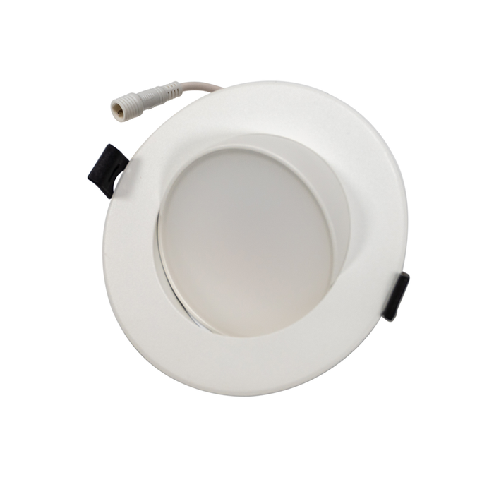 Topaz RDL4-ADJ-7W-CS 4 Inch LED Adjustable Canless Downlight 7W 580Lm CCT Selectable 2700K/3000K/3500K/4000K/5000K 90 CRI 120V Dimmable White 50W Equivalent (T76865)