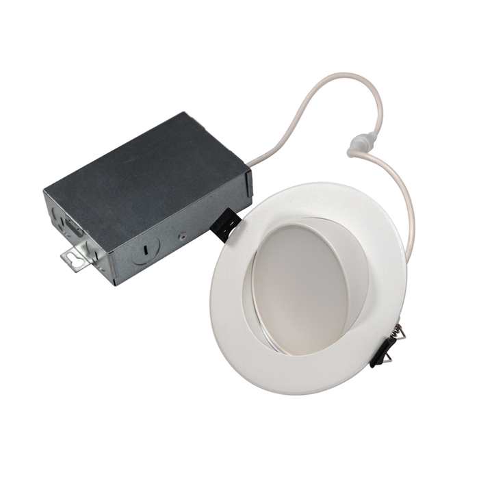 Topaz RDL4-ADJ-7W-CS 4 Inch LED Adjustable Canless Downlight 7W 580Lm CCT Selectable 2700K/3000K/3500K/4000K/5000K 90 CRI 120V Dimmable White 50W Equivalent (T76865)