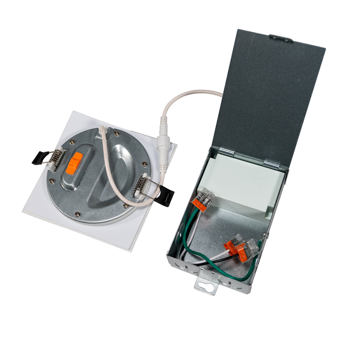 Topaz RDL6-SQ-12W-CS 6 Inch LED Canless Square Downlight 12W 1000Lm CCT Selectable 2700K/3000K/3500K/4000K/5000K 90 CRI 120V Dimmable White 75W Equivalent (T76864)