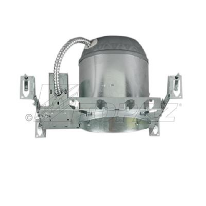 Topaz RH6/N/IC/ATS-28 New Construction Housing Can 6 Inch Line Voltage IC Rated And AT Rated [Airtight] Steel E26 Socket 120V (T78516)