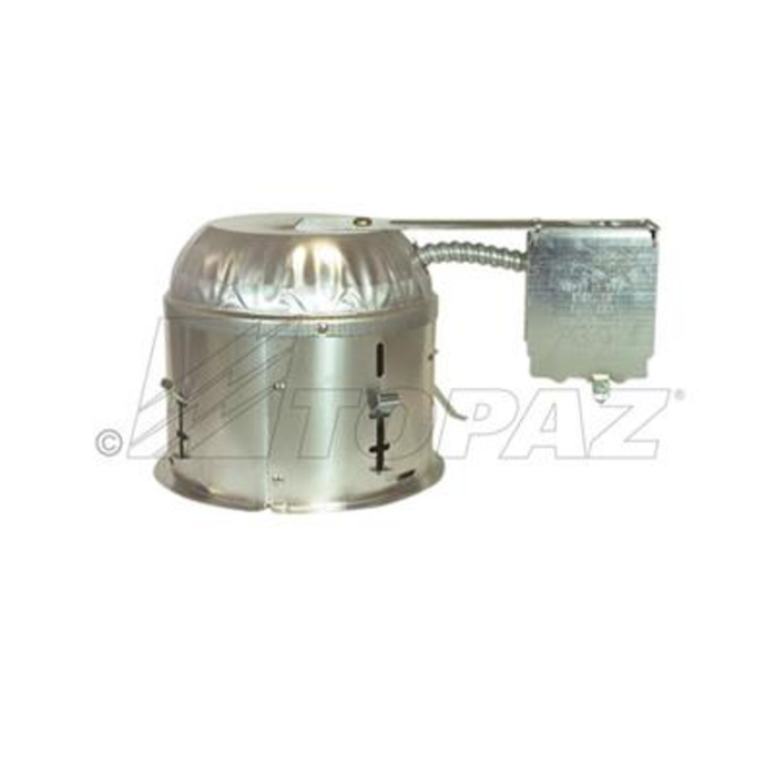 Topaz RH6/R/IC/AT-28 Remodel Housing Can 6 Inch Line Voltage IC And AT Rated [Airtight] E26 Socket With Quick Connects 120V (T79415)