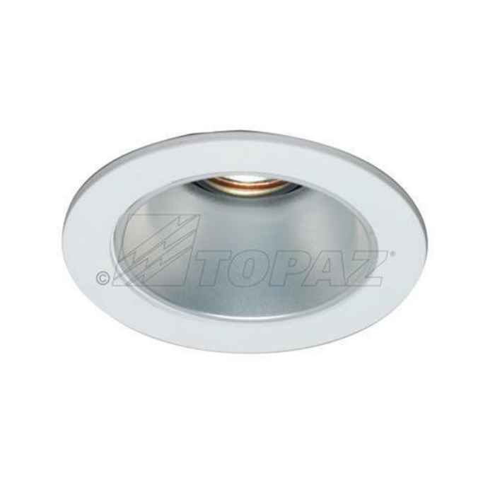 Topaz RT600CL/WH/R40-28 6 Inch Can Trim Clear Smooth Reflector White Ring Wide Opening Uses R40/PAR38 Incandescent Lamps Or LED Equivalent (T78366)