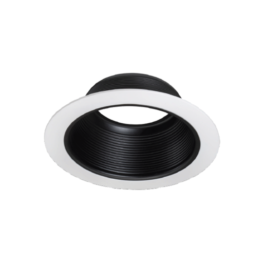 Topaz RT602BL/WH-OV6-28 6 Inch Can Trim Black Baffle Reflector/Wide White Trim Ring To Accommodate BR40/R40 Incandescent Lamps Or LED Equivalent (T75104)