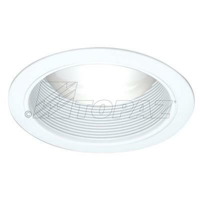 Topaz RT602WH-28 6 Inch Can Trim White Spay [Flared Opening] Baffle/White Ring Uses BR30/PAR30 Incandescent Lamps Or LED Equivalent (T77673)