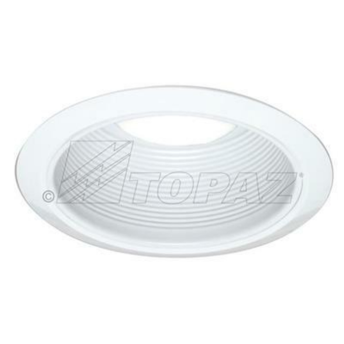 Topaz RT602WH/AT-28 6 Inch Can Trim Socket Supporting Matte White Step Baffle/White Ring Airtight Torsion Springs For Floating Medium Base Socket (T77598)