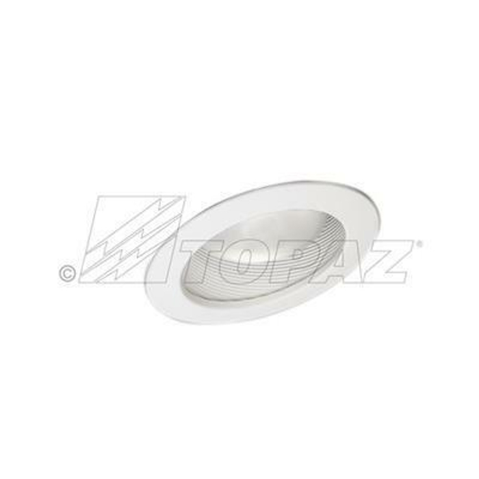 Topaz RT602WH/SC-28 6 Inch Sloped Can Trim All White Uses BR40/PAR38 Incandescent Lamps Or LED Equivalent (T78154)