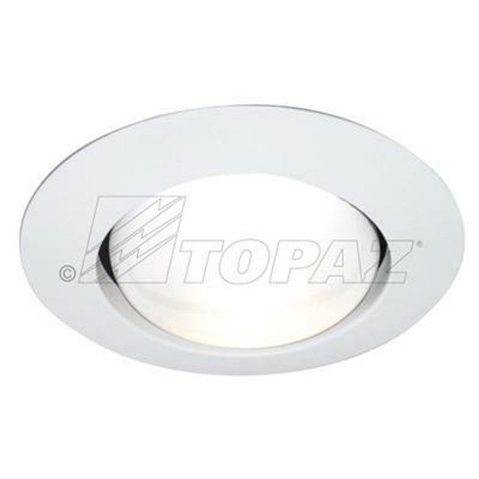 Topaz RT604WH-28 6 Inch Can Trim White/Open White Ring [No Reflector] 8 Inch Outside Diameter To Accommodate BR30/PAR30 Incandescent Lamps Or LED Equivalent (T78762)