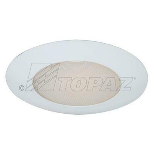 Topaz RT409WH/A-28 6 Inch Can Trim Albalite Lens White Plastic Shower Trim [No Reflector} Uses R20/PAR20 Incandescent Lamps Or LED Equivalent (T77605)