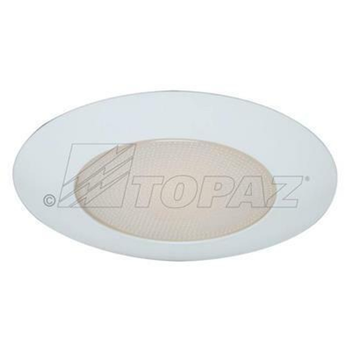 Topaz RT609WH/A/P-28 6 Inch Can Trim Albalite Lens White Plastic Shower Ring [No Reflector} Uses A19 Incandescent Lamps Or LED Equivalent (T79137)