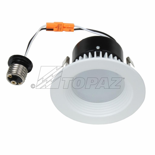 Topaz RTL/433WH/90/D-28 4 Inch Recessed Downlight 11W 3000K 750Lm Round Baffle Trim 90 CRI 120V Dimmable White (T79719)