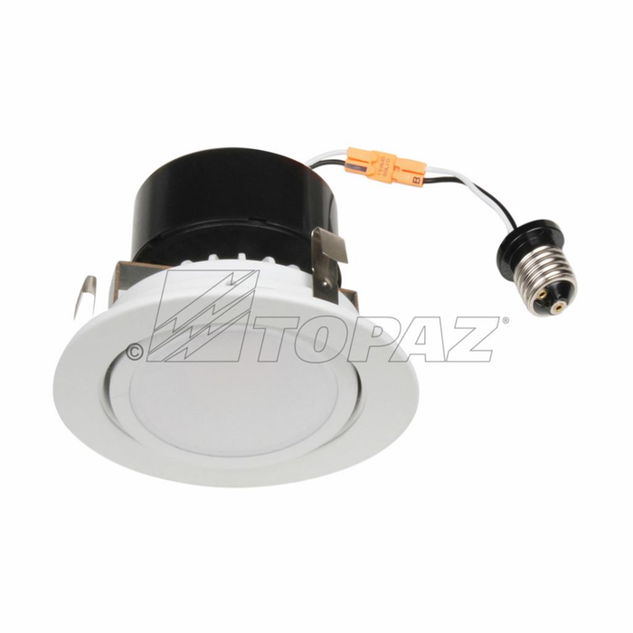 Topaz RTL/447WH/90/D-28 4 Inch LED Recessed Downlight Gimbal Trim 8W 4000K 690Lm 90 CRI 120V Dimmable White (T79709)
