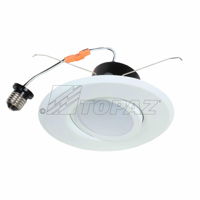 Topaz RTL/637WH/90/D-28 6 Inch LED Recessed Downlight Gimbal Trim 12W 3000K 1025Lm 90 CRI 120V Dimmable White (T79711)