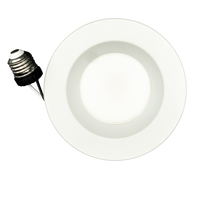 Topaz RTL4-6W-40K-WH-S LED Retrofit Recessed Downlight 4 Inch 6W 4000K 550Lm 90 CRI Dimmable 120V Smooth White Economy Series (T76967)