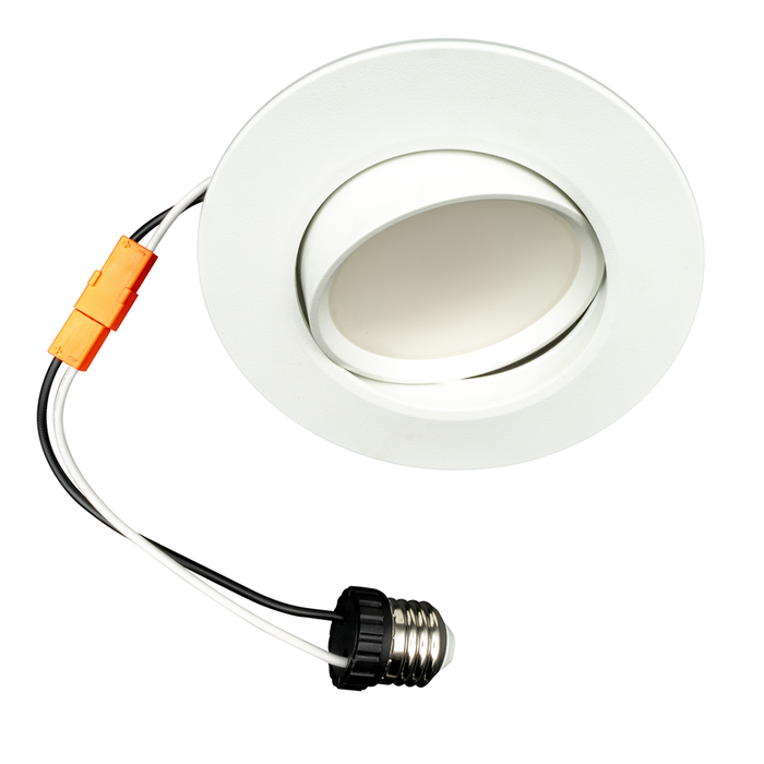 Topaz RTL4-ADJ-7W-CS-WH LED Retrofit Recessed Downlight 4 Inch 6.5W 585Lm CCT Selectable 2700K/3000K/3500K/4000K/5000K 120V 90 CRI Smooth Dimmable White (T76985)