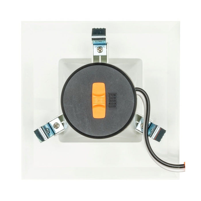 Topaz RTL4-SQ-7W-CS-WH LED Retrofit Recessed Square Downlight 4 Inch 6.5W 585Lm CCT Selectable 2700K/3000K/3500K/4000K/5000K 120V 90 CRI Baffle Dimmable White (T76982)