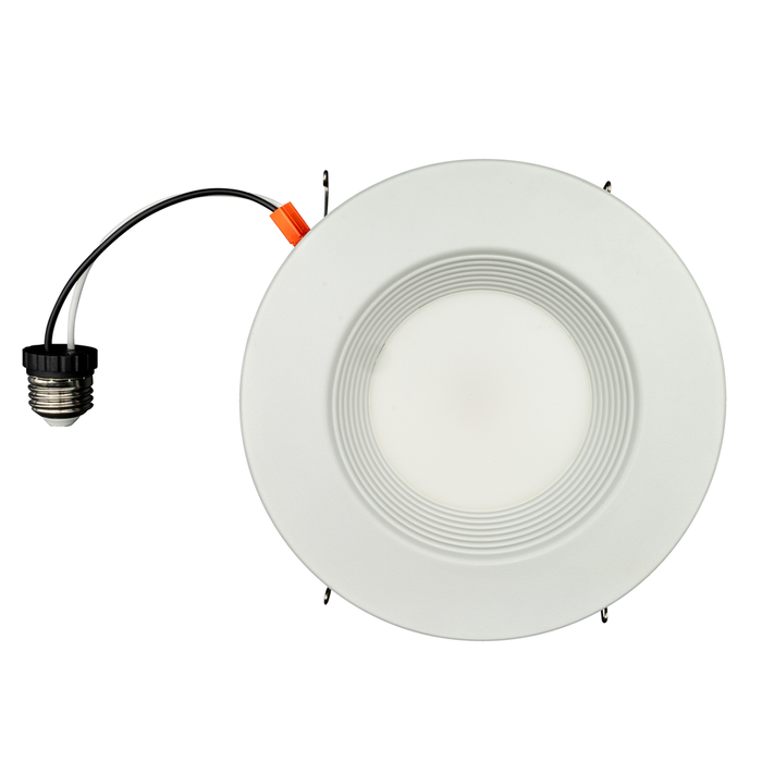 Topaz RTL6-8W-30K-WH-B LED Retrofit Recessed Downlight 6 Inch 7.5W 3000K 730Lm 90 CRI Dimmable 120V Baffle White Economy Series (T76976)