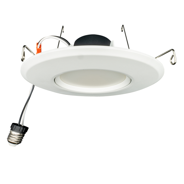 Topaz RTL6-ADJ-9W-CS-WH LED Retrofit Recessed Downlight 6 Inch 9W 810Lm CCT Selectable 2700K/3000K/3500K/4000K/5000K 120V 90 CRI Smooth Dimmable White (T76986)