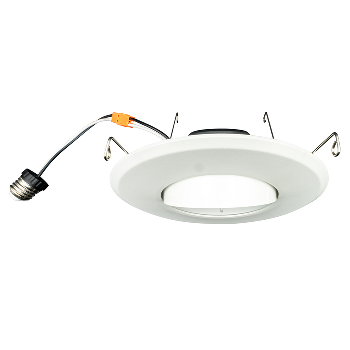 Topaz RTL6-ADJ-9W-CS-WH LED Retrofit Recessed Downlight 6 Inch 9W 810Lm CCT Selectable 2700K/3000K/3500K/4000K/5000K 120V 90 CRI Smooth Dimmable White (T76986)