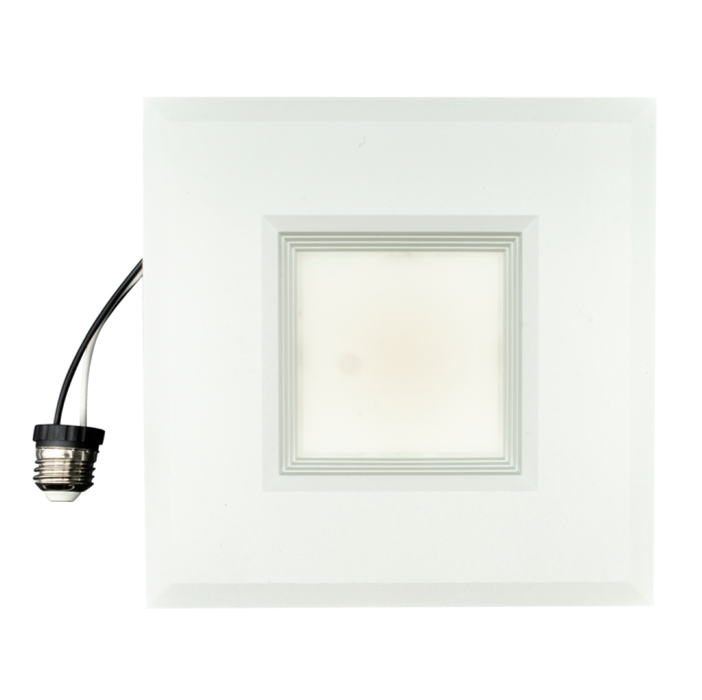 Topaz RTL6-SQ-9W-CS-WH LED Retrofit Recessed Square Downlight 6 Inch 9W 810Lm CCT Selectable 2700K/3000K/3500K/4000K/5000K 120V 90 CRI Baffle Dimmable White (T76983)