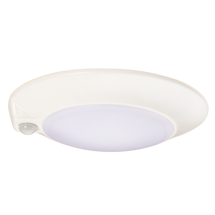 Topaz SDL6-14W-30K-WH-MS 6 Inch LED Surface Mount Disk Light 3000K 14W 990Lm 90 CRI 120V Non-Dimmable White Integrated Motion Sensor (T73329)