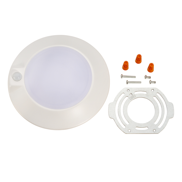 Topaz SDL6-14W-40K-WH-MS 6 Inch LED Surface Mount Disk Light 4000K 14W 1000Lm 90 CRI 120V Non-Dimmable White Integrated Motion Sensor (T73330)