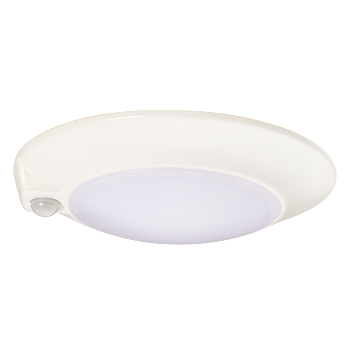 Topaz SDL6-14W-40K-WH-MS 6 Inch LED Surface Mount Disk Light 4000K 14W 1000Lm 90 CRI 120V Non-Dimmable White Integrated Motion Sensor (T73330)
