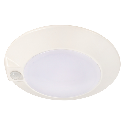 Topaz SDL6-14W-40K-WH-MS 6 Inch LED Surface Mount Disk Light 4000K 14W 1000Lm 90 CRI 120V Non-Dimmable White Integrated Motion Sensor (T73330)