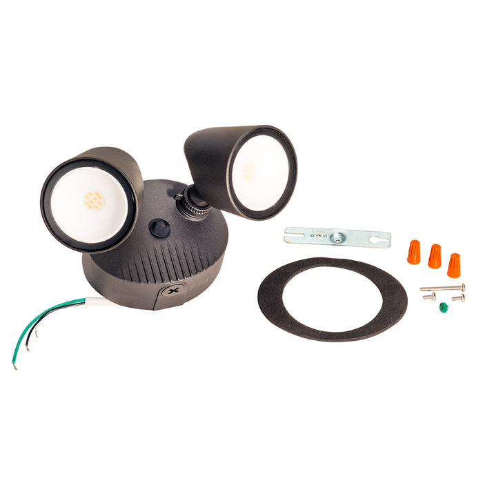 Topaz SL/24W/40K/BZ 24W LED Outdoor Security 2-Head Flood Light 24W 4000K 2000Lm 80 CRI 120V Bronze (T72989)