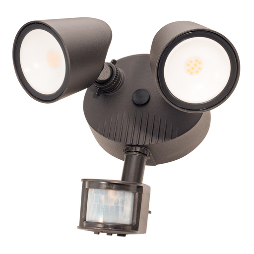 Topaz SL/24W/40K/BZ/MS 24W LED Outdoor Security 2-Head Flood Light 24W 4000K 2000Lm 80 CRI 120V Bronze With Motion Sensor (T72990)