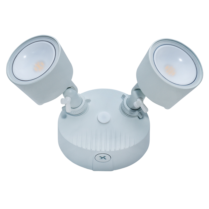 Topaz SL/24W/40K/WH 24W LED Outdoor Security 2-Head Flood Light 24W 4000K 2000Lm 80 CRI 120V White (T72991)