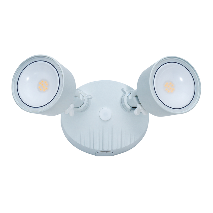 Topaz SL/24W/40K/WH 24W LED Outdoor Security 2-Head Flood Light 24W 4000K 2000Lm 80 CRI 120V White (T72991)