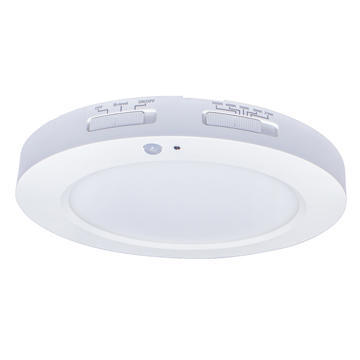 Topaz SMD7/RND/13/CTS/MS 7 Inch LED Surface Mount Downlight 13W 1150Lm CCT Selectable 2700K/3000K/3500K/4000K/5000K 90 CRI Dimmable 120V White (T71018)