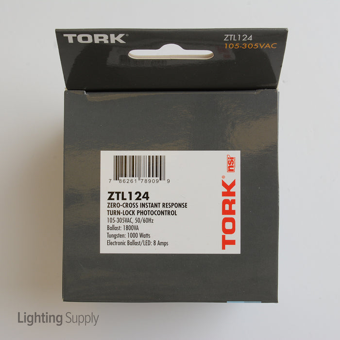 Tork 105V-305V ZEROCROSS Electronic Twist And Lock Photocontrol 1000W Incandescent 1800W Ballasted 1000W LED (ZTL124)