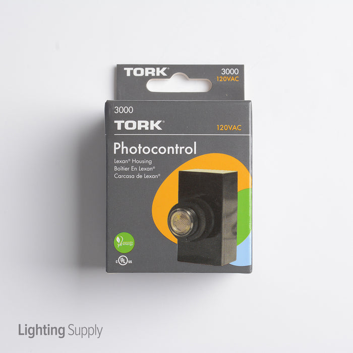 Tork 120V Button Style 3000 Series Flush Mounting Lexan Housing Photocontrol 2000W Maximum Incandescent 1800W Ballasted 600W LED (3000)
