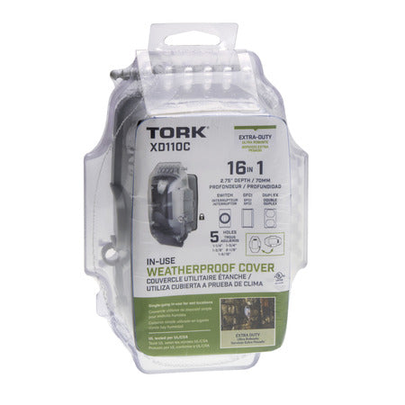 Tork Turtle Extra-Duty In-Use Weatherproof Outlet Cover Single Gang 2.75 Inch Deep (XD110C)