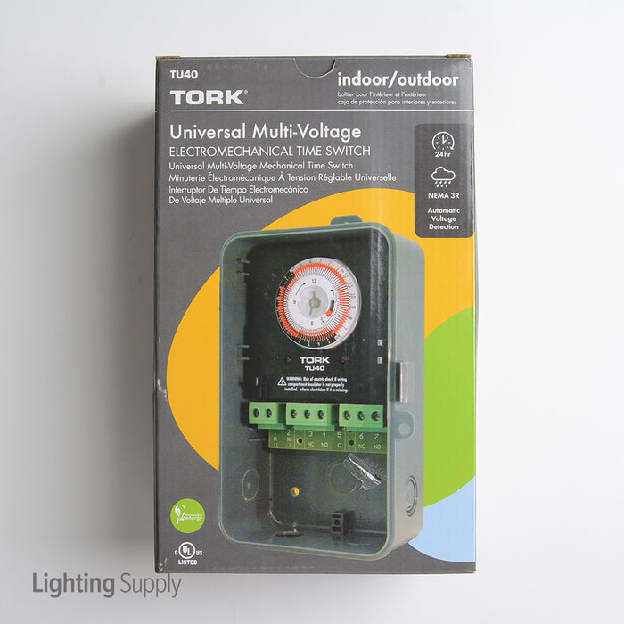 Tork Universal Multivolt 24 Hour Time Switch Indoor/Out (TU40)