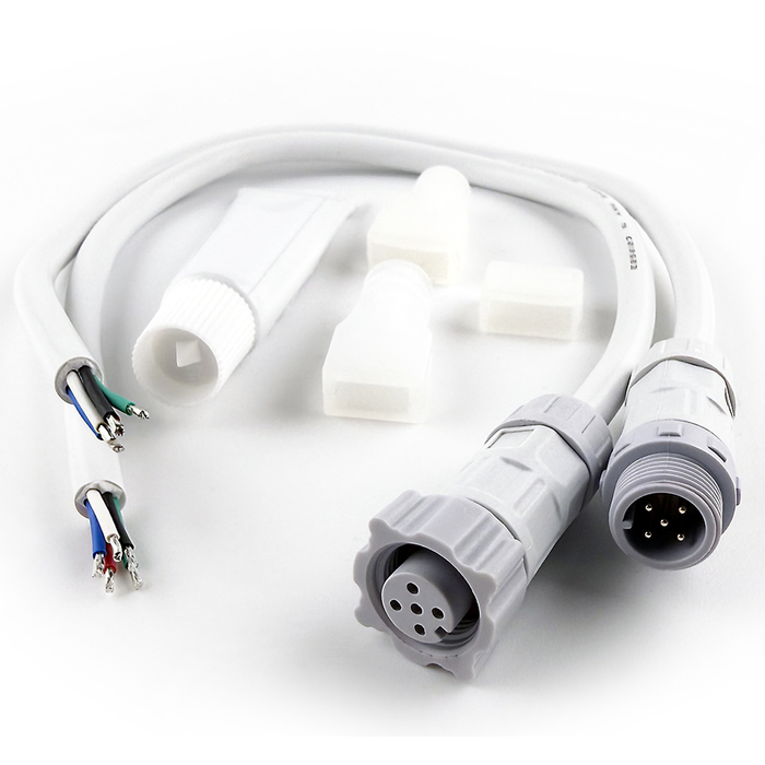 RAB Tape Light End Cap Kit 12mm 5-Pin Hard Wiring For TOS/RGB (TPF5)