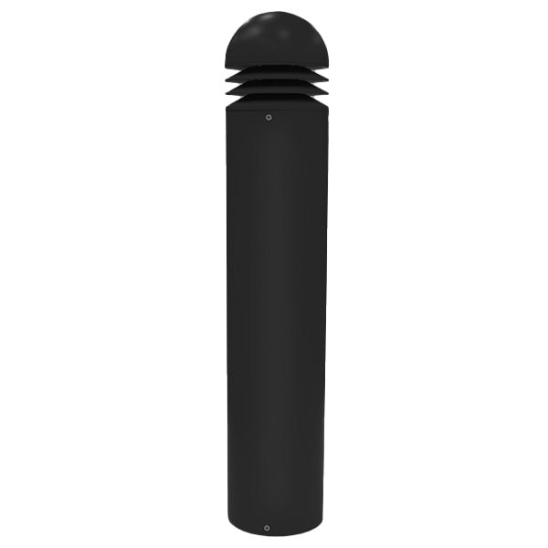 Trace-Lite External Louvered LED Bollard 42 Inch Height 35W LED Engine 360 Degree Light Distribution 3000K Voltage Sensing 120-277Vac Gray Battery Backup (ELB-42-S-VS-3K-GR-EM)