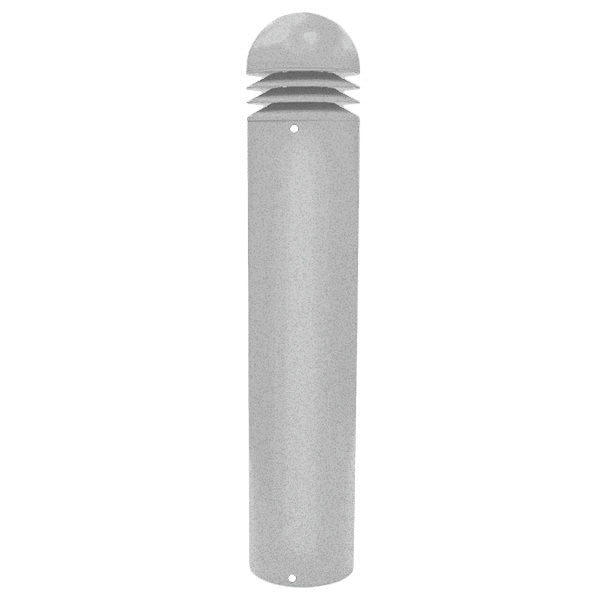 Trace-Lite External Louvered LED Bollard 42 Inch Height 18W LED Engine 180 Degree Light Distribution 5000K Voltage Sensing 120-277Vac Silver Battery Backup (ELB-42-A-VS-5K-SV-EM)