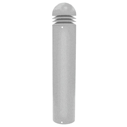 Trace-Lite External Louvered LED Bollard 36 Inch Height 35W LED Engine 360 Degree Light Distribution 3000K Voltage Sensing 120-277Vac Silver Battery Backup (ELB-36-S-VS-3K-SV-EM)